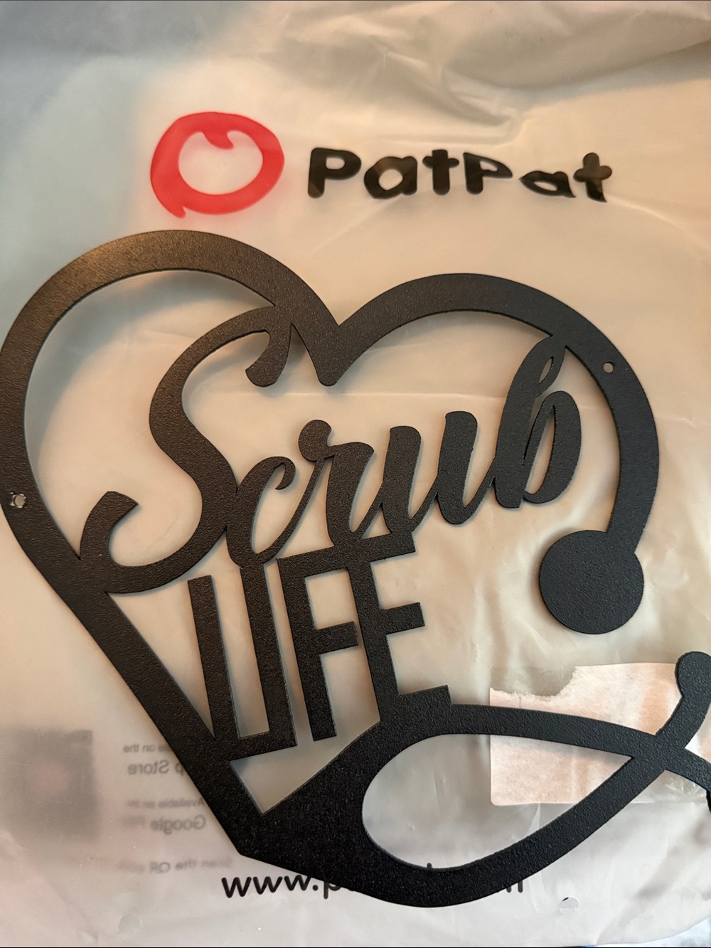 PatPat Black 'Scrub Life' Heart Stethoscope Metal Sign